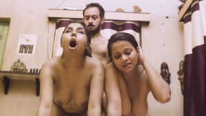 Indian threesome in Hindi: A steamy video