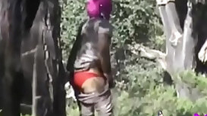 Arabian babe shows her wet pussy in public