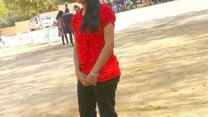 Watch a teen Indian girl give a tit show and blowjob with audio