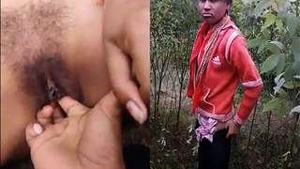 Desi beauty pleasures her lover in a rustic setting