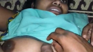 Indian girl with large breasts has sex for the camera with her partner
