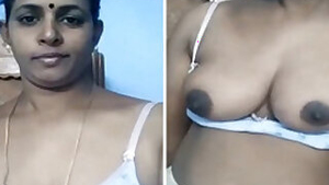 Desi diva with XXX tits exposed films special selfie video for her man