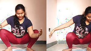 desi girl showing her yoga