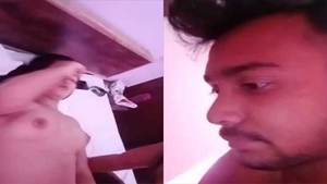 Cute Indian girl Dehati enjoys steamy sex with her lover in a hotel room