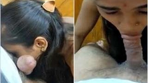 Naughty Indian babe gives a blowjob in public