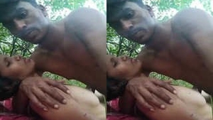Desi girl takes a hard pounding outdoors