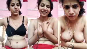 Busty Mallu Bhabhi flaunts her assets in a video call