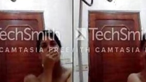 Attractive indian girl sneaks in the bathroom to film her XXX assets