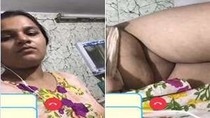 Video call with a horny girl revealing her breasts and vagina
