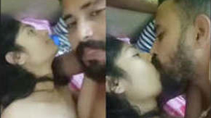 Secretly filmed college lovers have passionate sex in hotel room