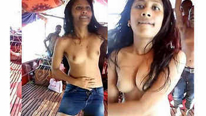 Indian beauty performs a topless dance routine