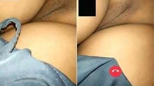 Desi wife reveals her wet pussy to her partner on video call