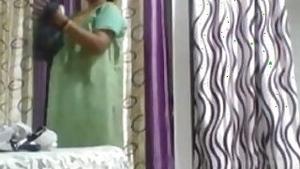 Desi telugu aunty dress changing hidden capture by her son mms clip