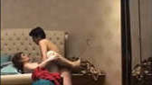 Indian escort has passionate sex with customer in hotel room at high resolution