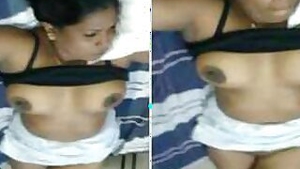 Submissive Desi aunty has her round XXX tits touched by curious lover