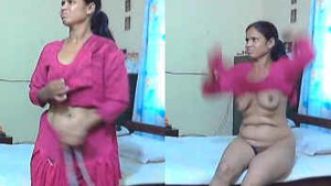 Indian aunt undressed by her spouse