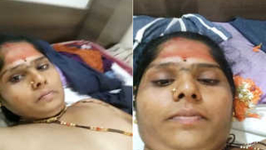 Indian amateur bahbhi records a video of her big boobs