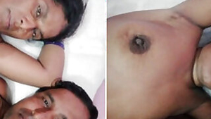 Man films him lying next to his Desi wife after sex exposing XXX body