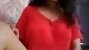 Aroused teen pleasuring herself