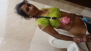 Punjabi village aunty gets naughty in the bathroom