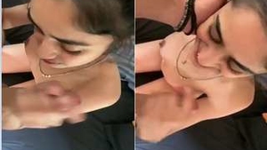 Exclusive video of cute girl from Nri giving blowjob